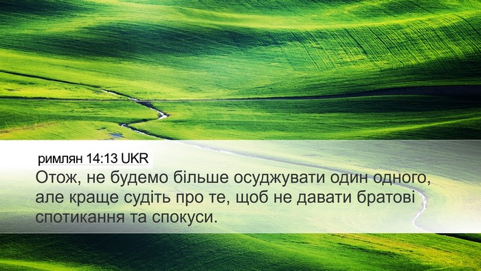 римлян 14:13 UKR Bible Verse Image