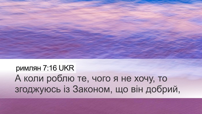 римлян 7:16 UKR Desktop Wallpaper - А коли роблю те, чого я не - Desktop Bible Verse Wallpaper