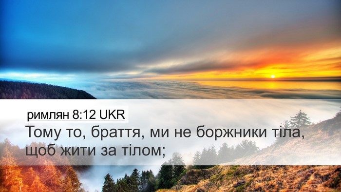 римлян 8:12 UKR Bible Verse Image