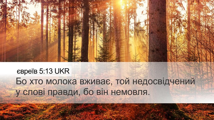 євреїв 5:13 UKR Desktop Wallpaper - Бо хто молока вживає, той - Desktop Bible Verse Wallpaper