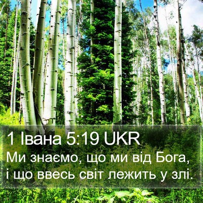 1 Івана 5:19 UKR Bible Verse Image
