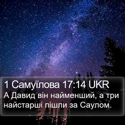 1 Самуїлова 17:14 UKR Bible Verse Image