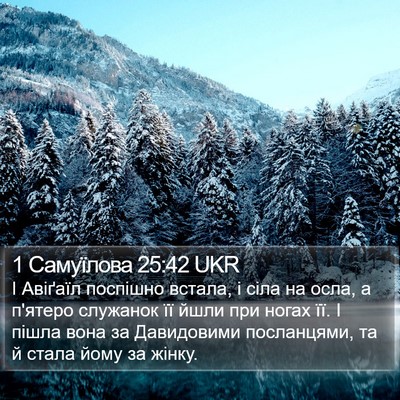 1 Самуїлова 25:42 UKR Bible Verse Image