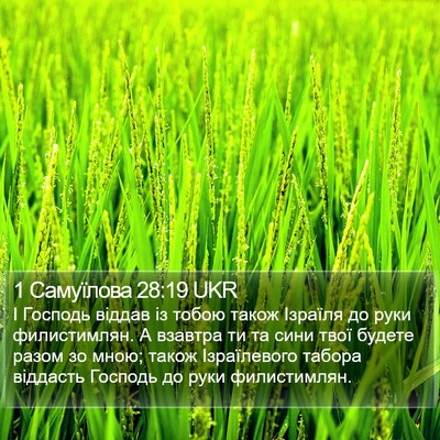 1 Самуїлова 28:19 UKR Bible Verse Image