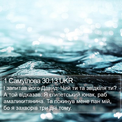 1 Самуїлова 30:13 UKR Bible Verse Image