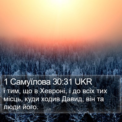 1 Самуїлова 30:31 UKR Bible Verse Image