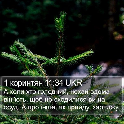 1 коринтян 11:34 UKR Bible Verse Image