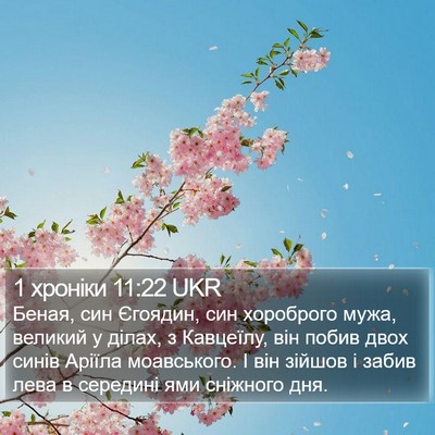 1 хроніки 11:22 UKR Bible Verse Image