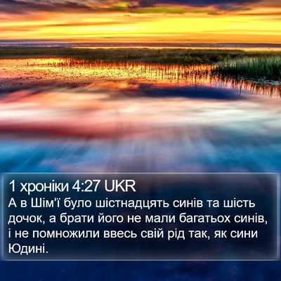 1 хроніки 4:27 UKR Bible Verse Image