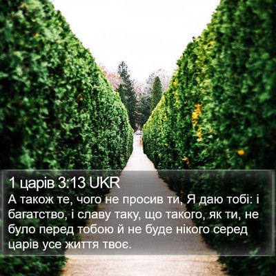 1 царів 3:13 UKR Bible Verse Image