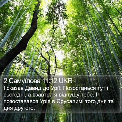 2 Самуїлова 11:12 UKR Bible Verse Image