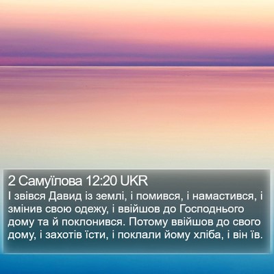 2 Самуїлова 12:20 UKR Bible Verse Image