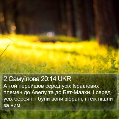 2 Самуїлова 20:14 UKR Bible Verse Image