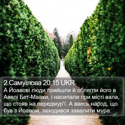 2 Самуїлова 20:15 UKR Bible Verse Image