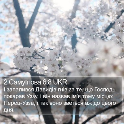 2 Самуїлова 6:8 UKR Bible Verse Image