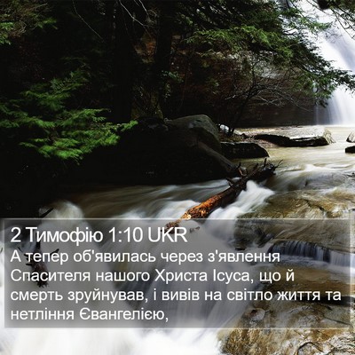 2 Тимофію 1:10 UKR Bible Verse Image