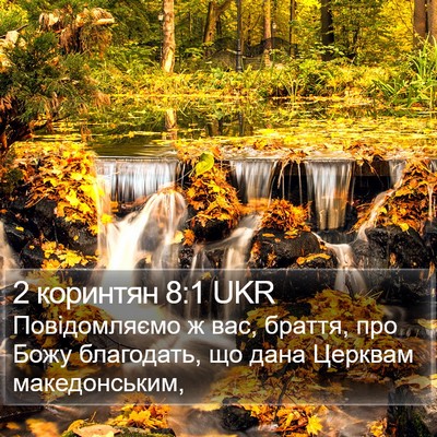 2 коринтян 8:1 UKR Bible Verse Image