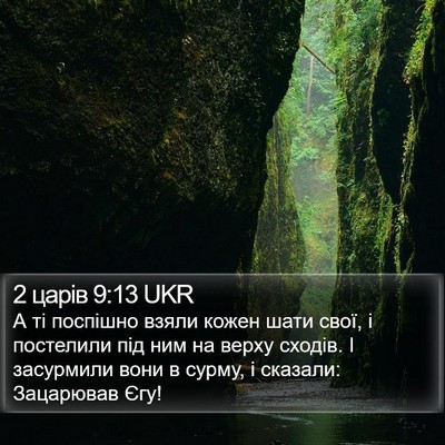 2 царів 9:13 UKR Bible Verse Image