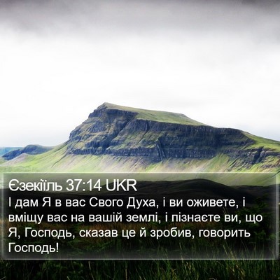 Єзекіїль 37:14 UKR Bible Verse Image