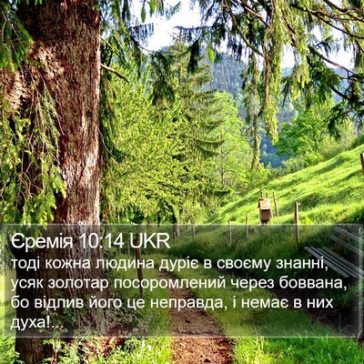 Єремія 10:14 UKR Bible Verse Image
