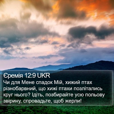 Єремія 12:9 UKR Bible Verse Image