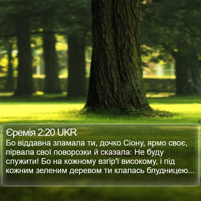 Єремія 2:20 UKR Bible Verse Image