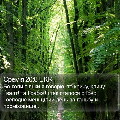 Єремія 20:8 UKR Bible Verse Image