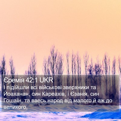 Єремія 42:1 UKR Bible Verse Image