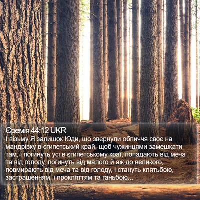 Єремія 44:12 UKR Bible Verse Image