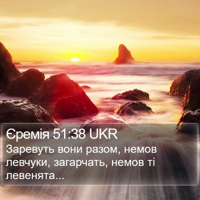 Єремія 51:38 UKR Bible Verse Image