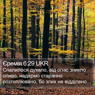 Єремія 6:29 UKR Bible Verse Image