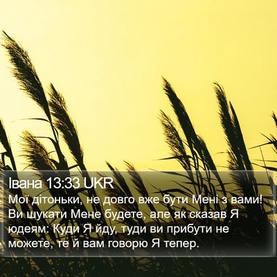 Івана 13:33 UKR Bible Verse Image