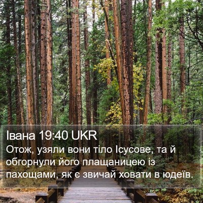 Івана 19:40 UKR Bible Verse Image