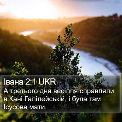 Івана 2:1 UKR Bible Verse Image