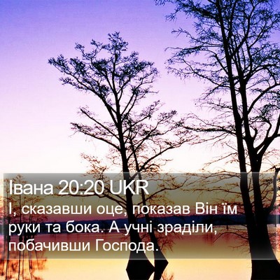 Івана 20:20 UKR Bible Verse Image