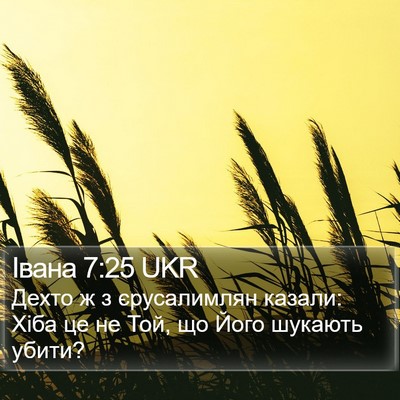 Івана 7:25 UKR Bible Verse Image