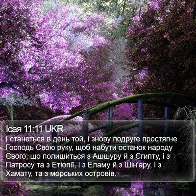 Ісая 11:11 UKR Bible Verse Image