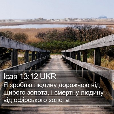 Ісая 13:12 UKR Bible Verse Image