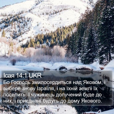 Ісая 14:1 UKR Bible Verse Image
