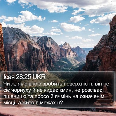 Ісая 28:25 UKR Bible Verse Image