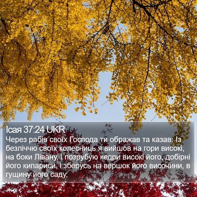 Ісая 37:24 UKR Bible Verse Image