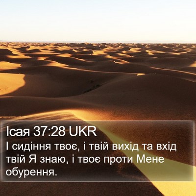 Ісая 37:28 UKR Bible Verse Image