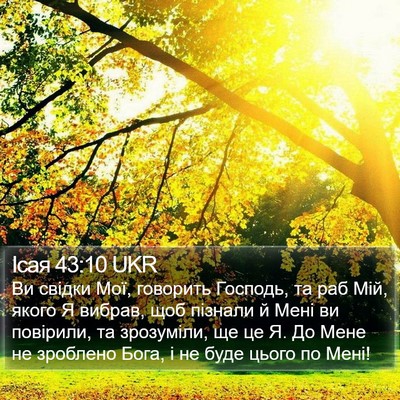 Ісая 43:10 UKR Bible Verse Image