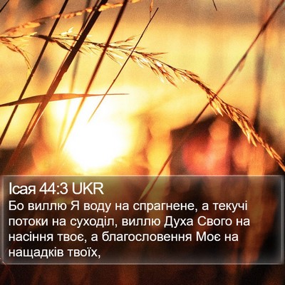 Ісая 44:3 UKR Bible Verse Image