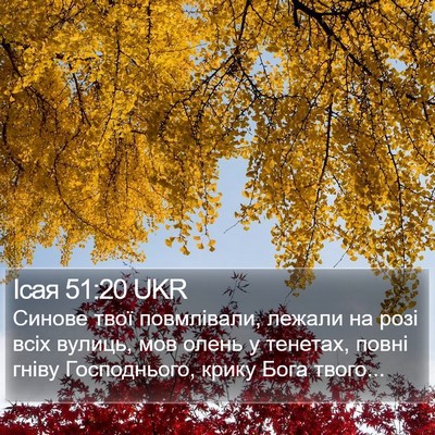 Ісая 51:20 UKR Bible Verse Image