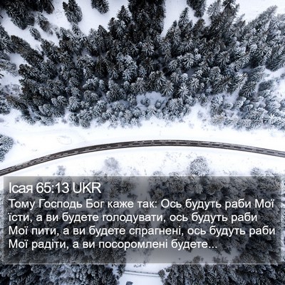 Ісая 65:13 UKR Bible Verse Image