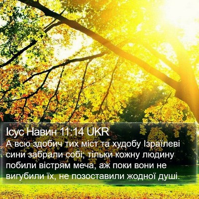 Ісус Навин 11:14 UKR Bible Verse Image
