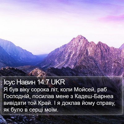Ісус Навин 14:7 UKR Bible Verse Image