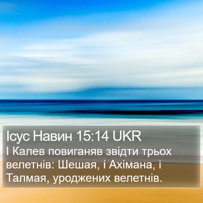 Ісус Навин 15:14 UKR Bible Verse Image