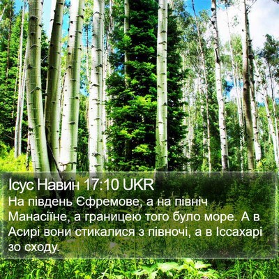 Ісус Навин 17:10 UKR Bible Verse Image